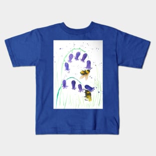 Bumble bees on Bluebells Kids T-Shirt